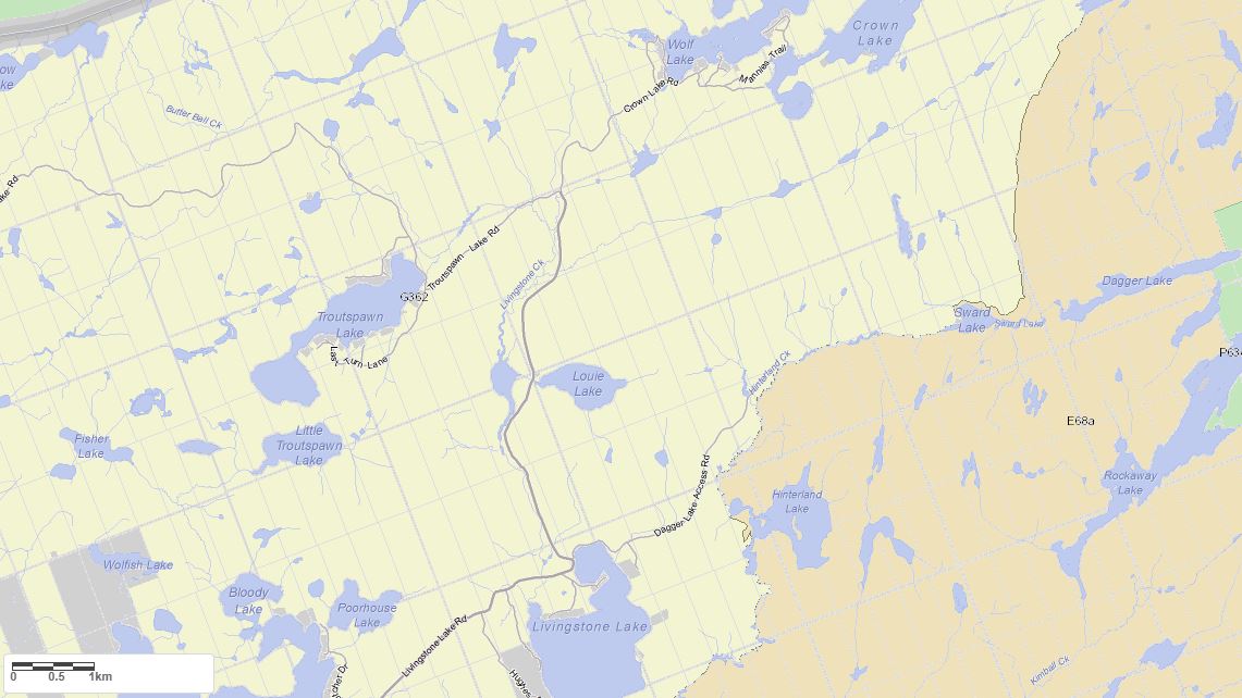 Crown Land Map of Troutspawn Lake in Municipality of Algonquin Highlands and the District of Haliburton